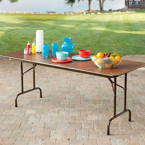 Rectangle 60-inch Melamine Folding Table in Brown