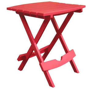 Folding Side Table for Outdoor Patio Lawn in Cherry Red Durable Resin