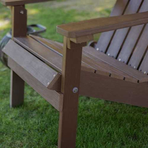 Image of Weather Resistant Adirondack Chair in Chocolate Brown Recycle Plastic Resin