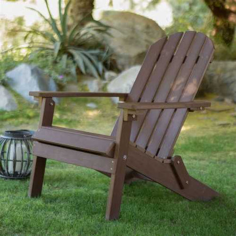 Image of Weather Resistant Adirondack Chair in Chocolate Brown Recycle Plastic Resin