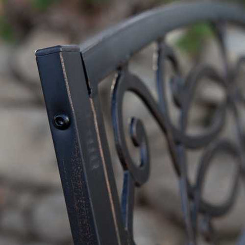 Image of 4-Ft Metal Garden Bench in Antique Black Finish