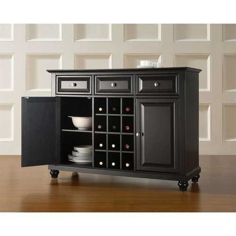 Image of Contemporary Dining Room Sideboard Buffet Cabinet in Black