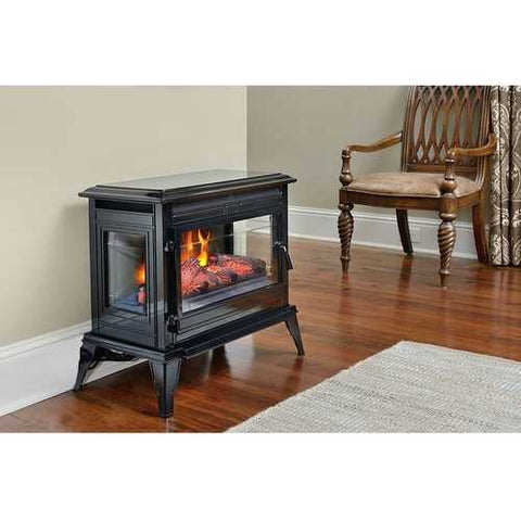 Image of Black Portable Electric Fireplace Stove Infrared Heater