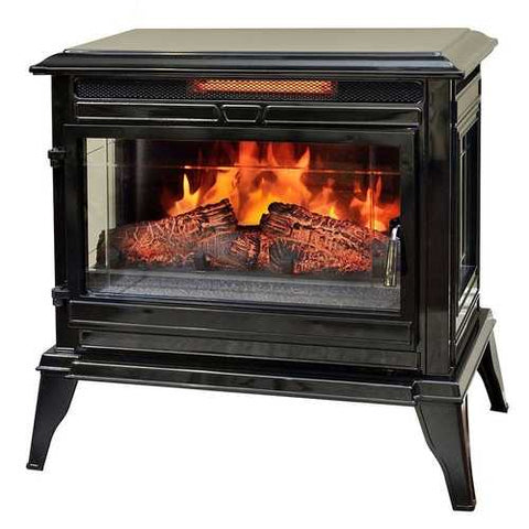 Image of Black Portable Electric Fireplace Stove Infrared Heater