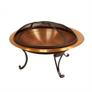 Copper Fire Pit with Folding Stand Spark Screen and Carrying Case