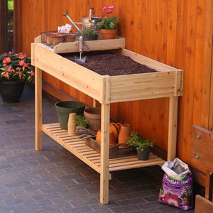 Potting Bench Garden Planting Table in Unfinished Cedar Wood