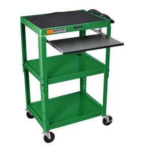 Green Steel Mobile Stand Up Computer Desk Workstation