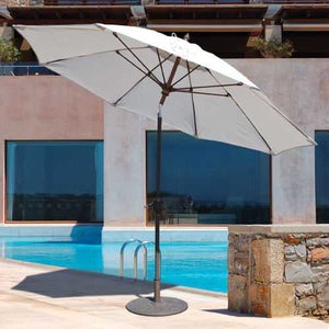 Outdoor 9-Ft Patio Umbrella with Khaki Canopy and Bronze Push Button Tilt Pole