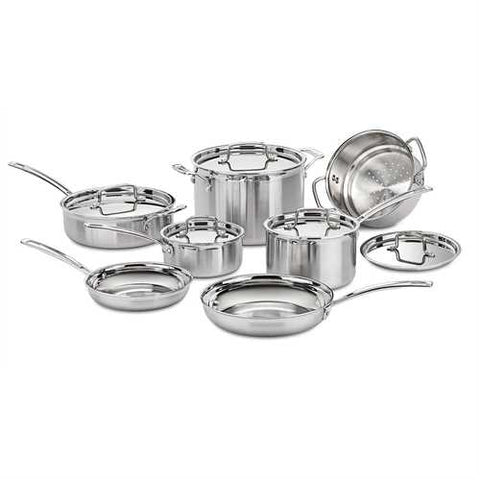 Image of 12-Piece Stainless Steel Professional Oven Safe Cookware Set