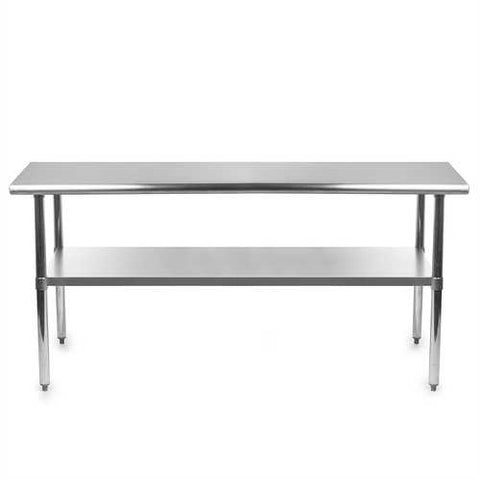 Image of Heavy Duty 72 x 24 inch Stainless Steel Kitchen Restaurant Prep Work Table