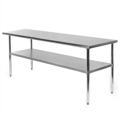 Image of Heavy Duty 72 x 24 inch Stainless Steel Kitchen Restaurant Prep Work Table