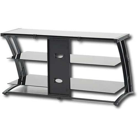 Image of Black Modern Flat Screen Panel TV Stand / Entertainment Center