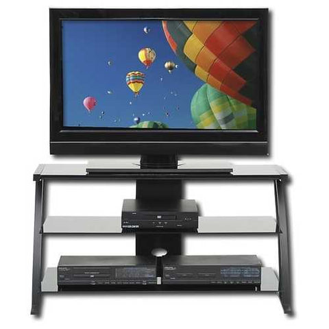 Image of Black Modern Flat Screen Panel TV Stand / Entertainment Center