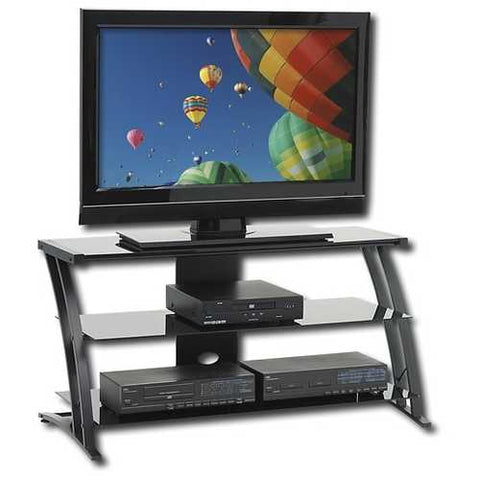 Image of Black Modern Flat Screen Panel TV Stand / Entertainment Center