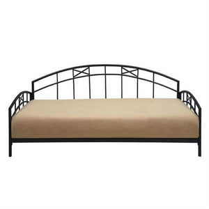 Twin size Black Metal Daybed Frame with Decorative Rails