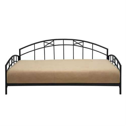 Image of Twin size Black Metal Daybed Frame with Decorative Rails