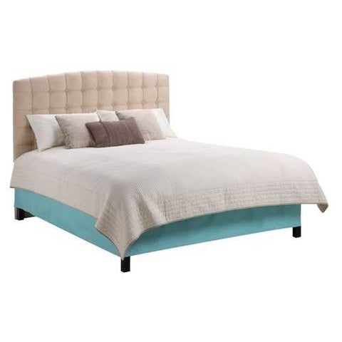 Image of Full / Queen size Tufted Padded Upholstered Headboard in Beige