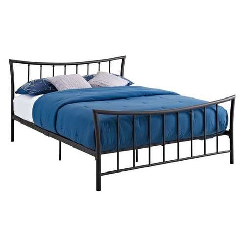 Image of Queen size Brushed Bronze Metal Platform Bed with Head and Footboard