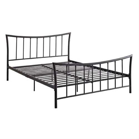 Image of Queen size Brushed Bronze Metal Platform Bed with Head and Footboard