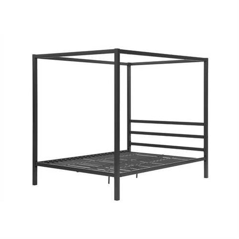 Image of Queen size Modern Canopy Bed in Sturdy Grey Metal