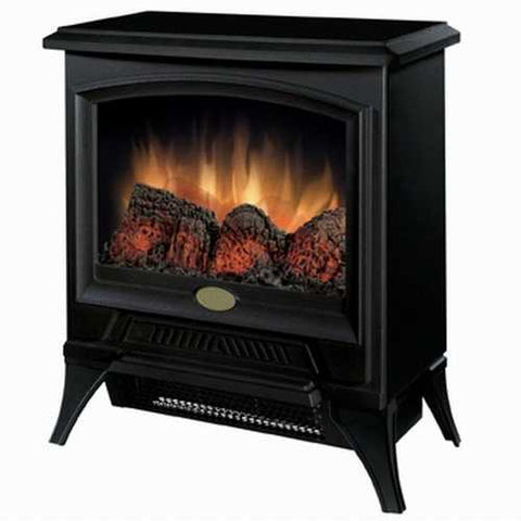 Image of Compact Stove Style Electric Fireplace Space Heater in Black