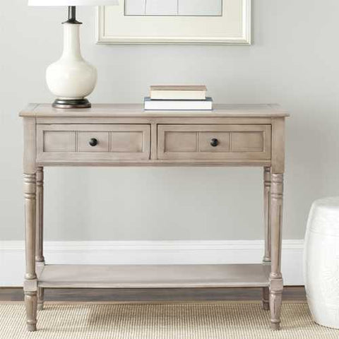 Image of Console Accent Table Traditional Style Sofa Table in Distressed Cream