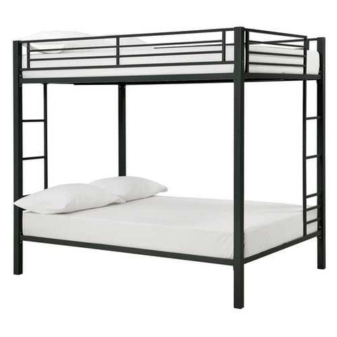 Image of Full over Full size Sturdy Black Metal Bunk Bed