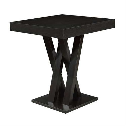 Image of Modern 40-inch High Square Dining Table in Dark Cappuccino Finish