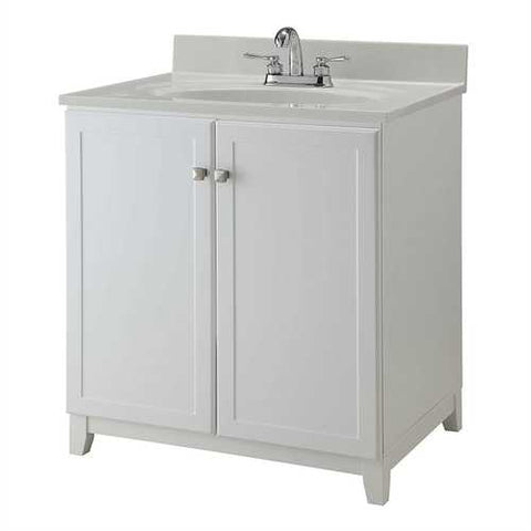 Image of White Bathroom Vanity Cabinet 30 x 21 inch - Top Not Included