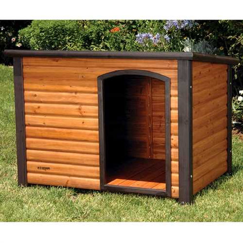 Image of Large 45-inch Outdoor Solid Wood Dog House with Raised Floor