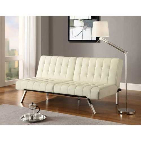 Image of Splitback Multi-Position Futon Sofa Sleeper in Vanilla