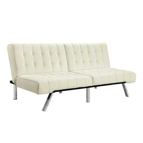 Image of Splitback Multi-Position Futon Sofa Sleeper in Vanilla