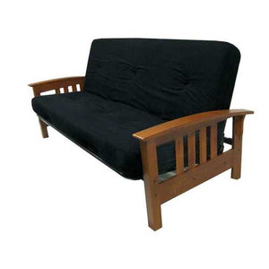 Full-size 6-inch Thick Futon Mattress with Black Microfiber Futon Cover