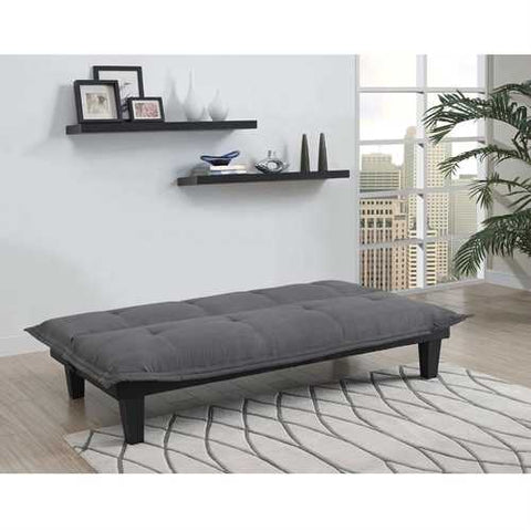 Image of Charcoal Microfiber Click-Clack Futon Sofa Bed Lounger