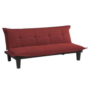 Contemporary Futon Style Sleeper Sofa Bed in Red Microfiber