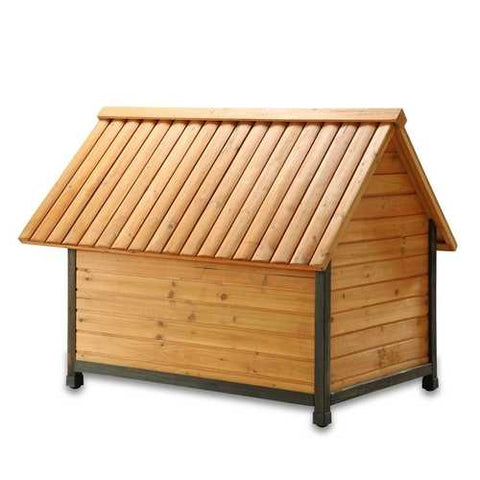 Image of Outdoor A-Frame Wood Dog House Weather-Resistant - Small Dogs up to 25 lbs