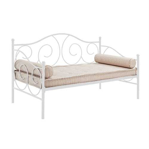 Image of Twin size White Metal Day Bed Frame - 600 lb Weight Limit