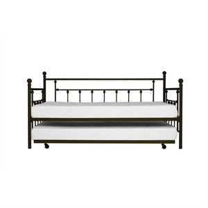 Twin size Metal Daybed with Pull-out Trundle Bed in Bronze Finish