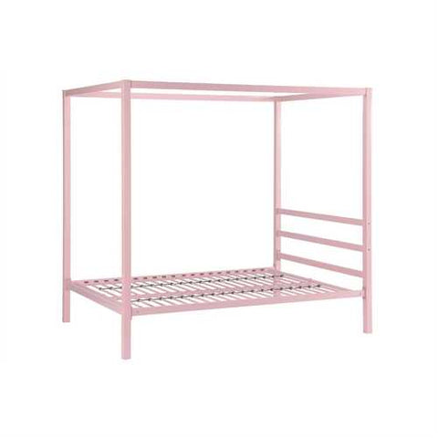 Image of Full size Modern Pink Metal Canopy Bed