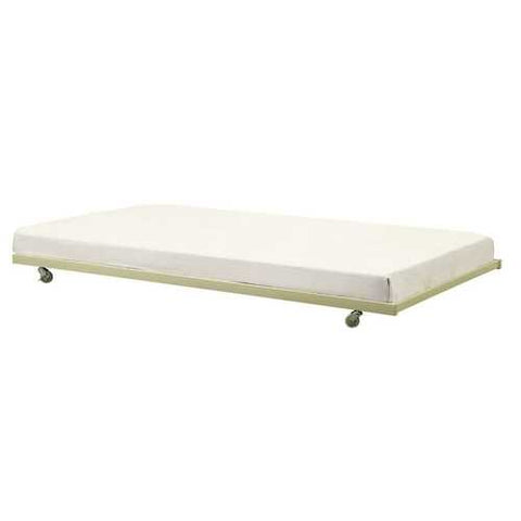 Image of Twin size White Metal Trundle Bed with Casters Wheels for under Daybeds