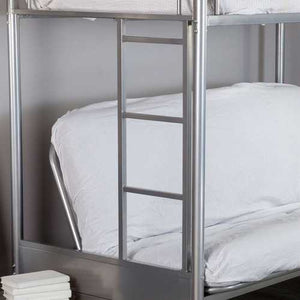 Twin over Full size Futon Bunk Bed in Modern Silver Metal Finish