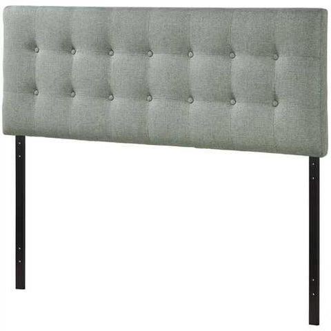 Image of Full size Grey Fabric Button-Tufted Upholstered Headboard