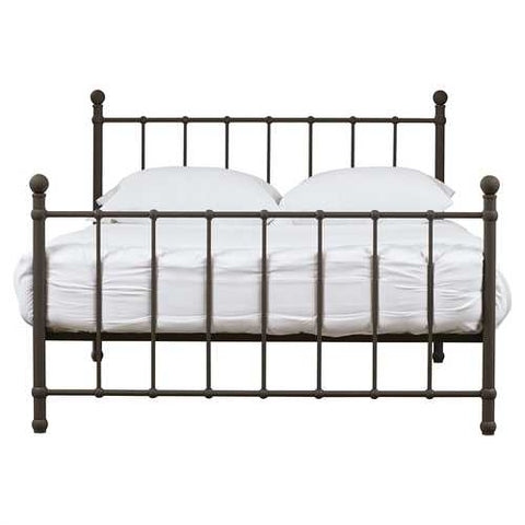 Image of Full size Bronze Metal Platform Bed Frame with Headboard and Footboard