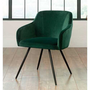 Emerald Green Upholstered Mid-Century Low Back Armchair Steel Legs