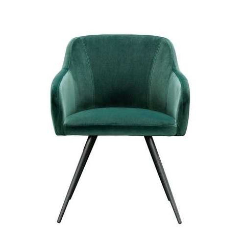 Image of Emerald Green Upholstered Mid-Century Low Back Armchair Steel Legs