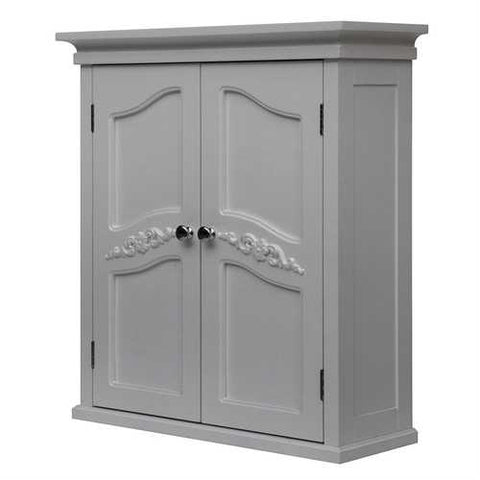 Image of French Classic Style 2 Door Bathroom Wall Cabinet in White