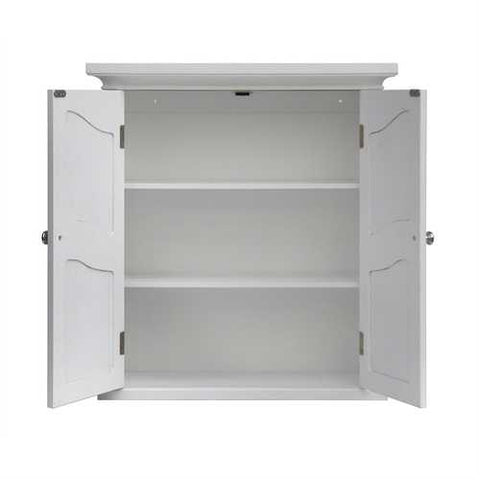 Image of French Classic Style 2 Door Bathroom Wall Cabinet in White