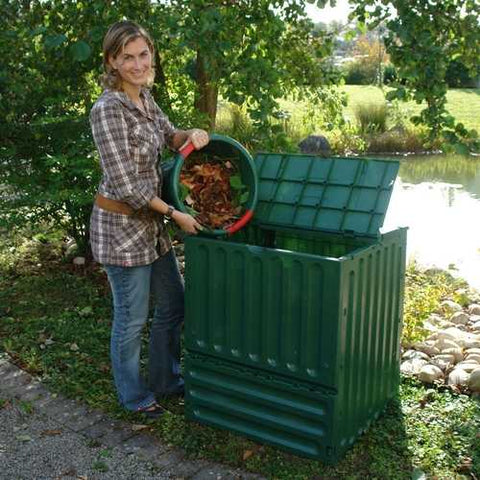 Image of Outdoor Composting 110-Gallon Composter Recycle Plastic Compost Bin - Green