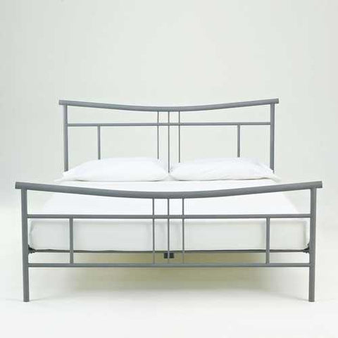 Image of Full size Modern Metal Platform Bed Frame with Headboard and Footboard