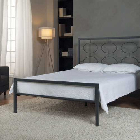 Image of California King size Metal Platform Bed in Graphite - No Box-spring Necessary